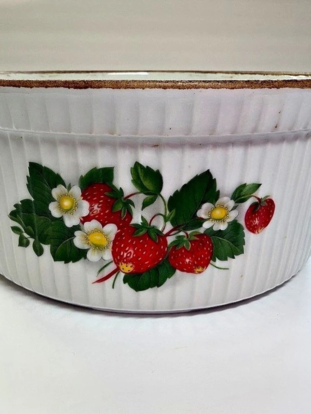 Cordon Bleu Floral White & Red Serveware Souffle Casserole Dish